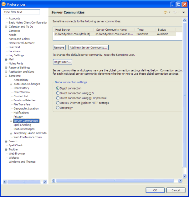Sametime Preferences
