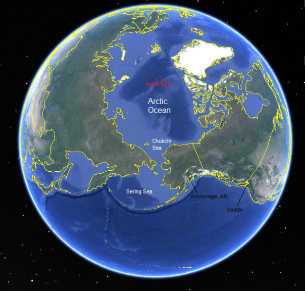 Polar Pioneer oil rig heading to Chukchi Sea