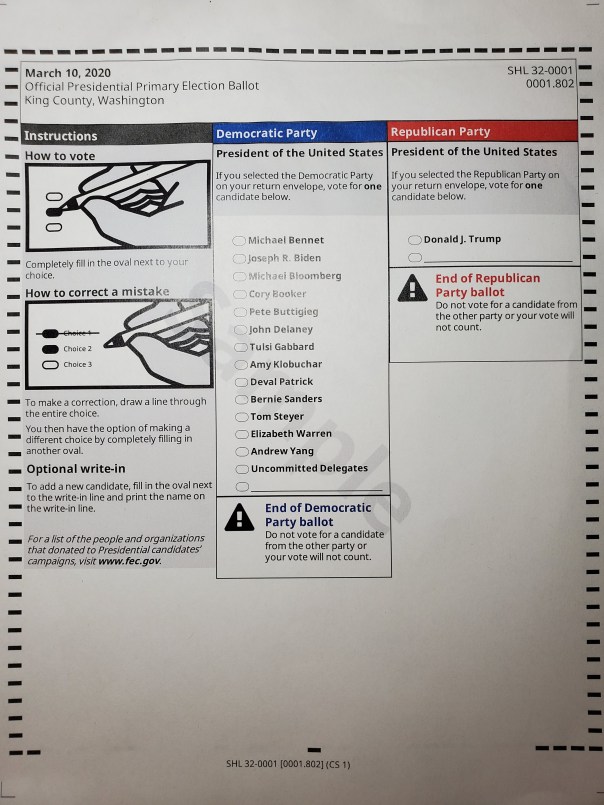 Primaries Ballot